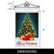 G128 Combo Pack Garden Flag Hanger 14IN & Garden Flag Merry Christmas Tree with Gifts 12x18IN Printed 150D Polyester